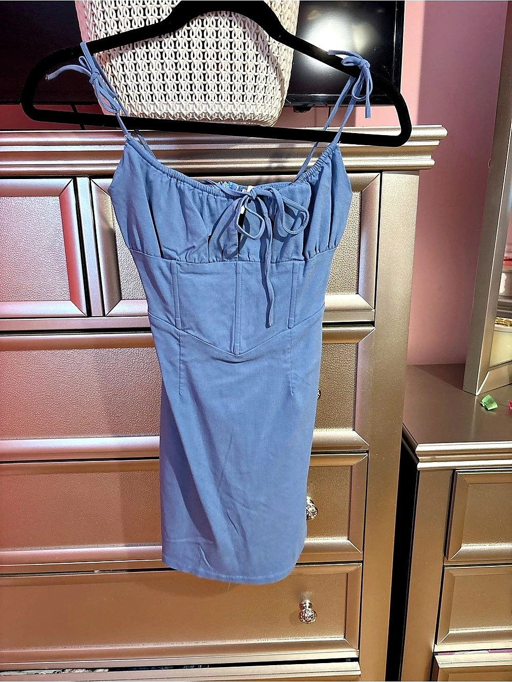 Hello Molly Mini Dress in Blue Size Small